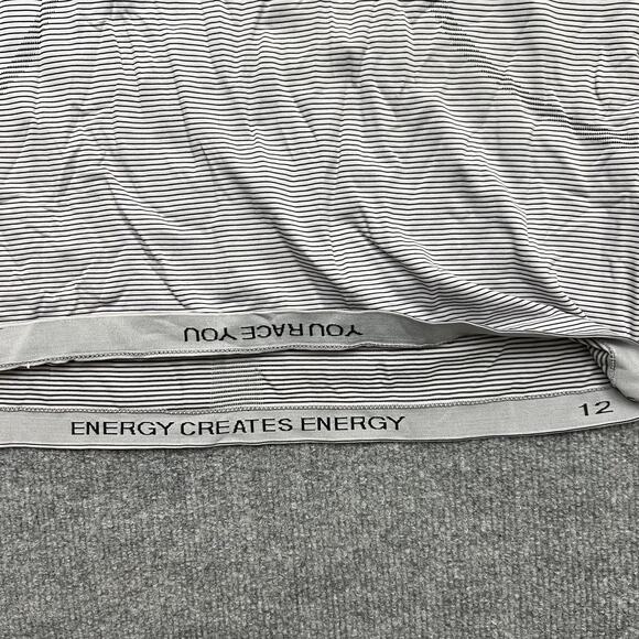 Lululemon Shirt Womens 12 Black White Stripe Swiftly Tech Short Sleeve Running - Picture 4 of 8